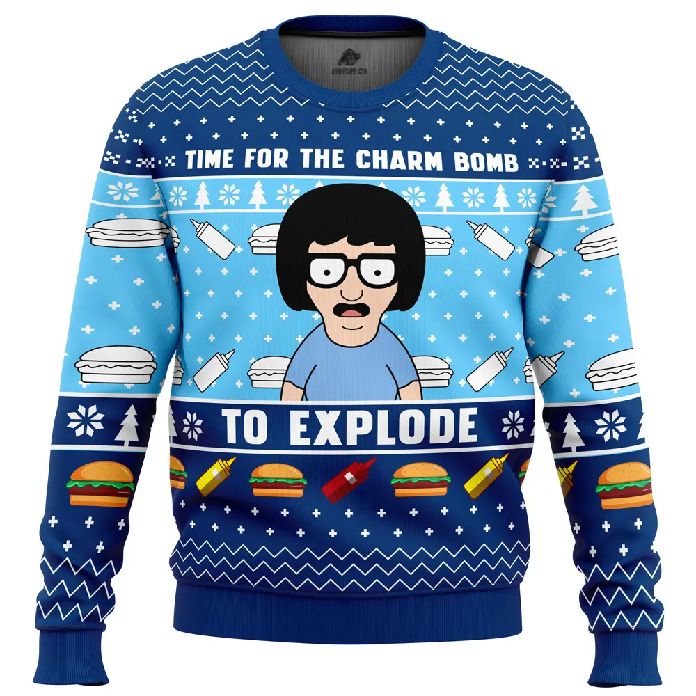 Time for the charm bomb to explore bob’s burgers ugly christmas sweater